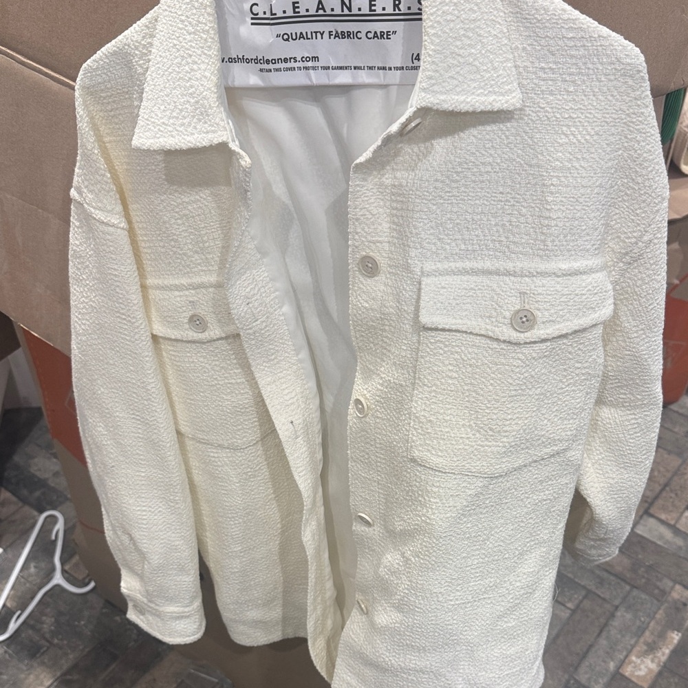 Babaton Cream Textured Button-Front Skirt and jacket set